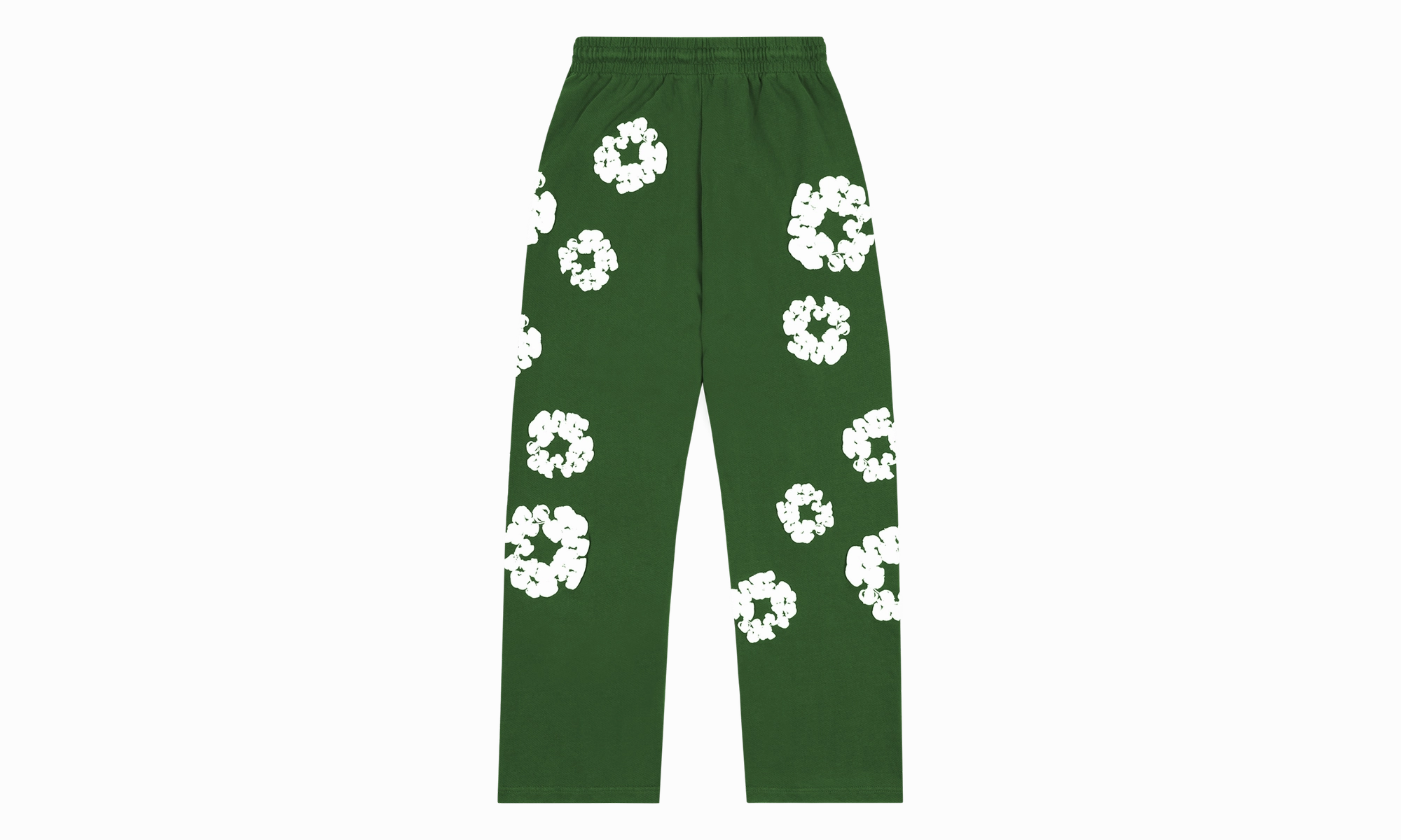 Cotton Wreath Baggy Sweatpants "Green"