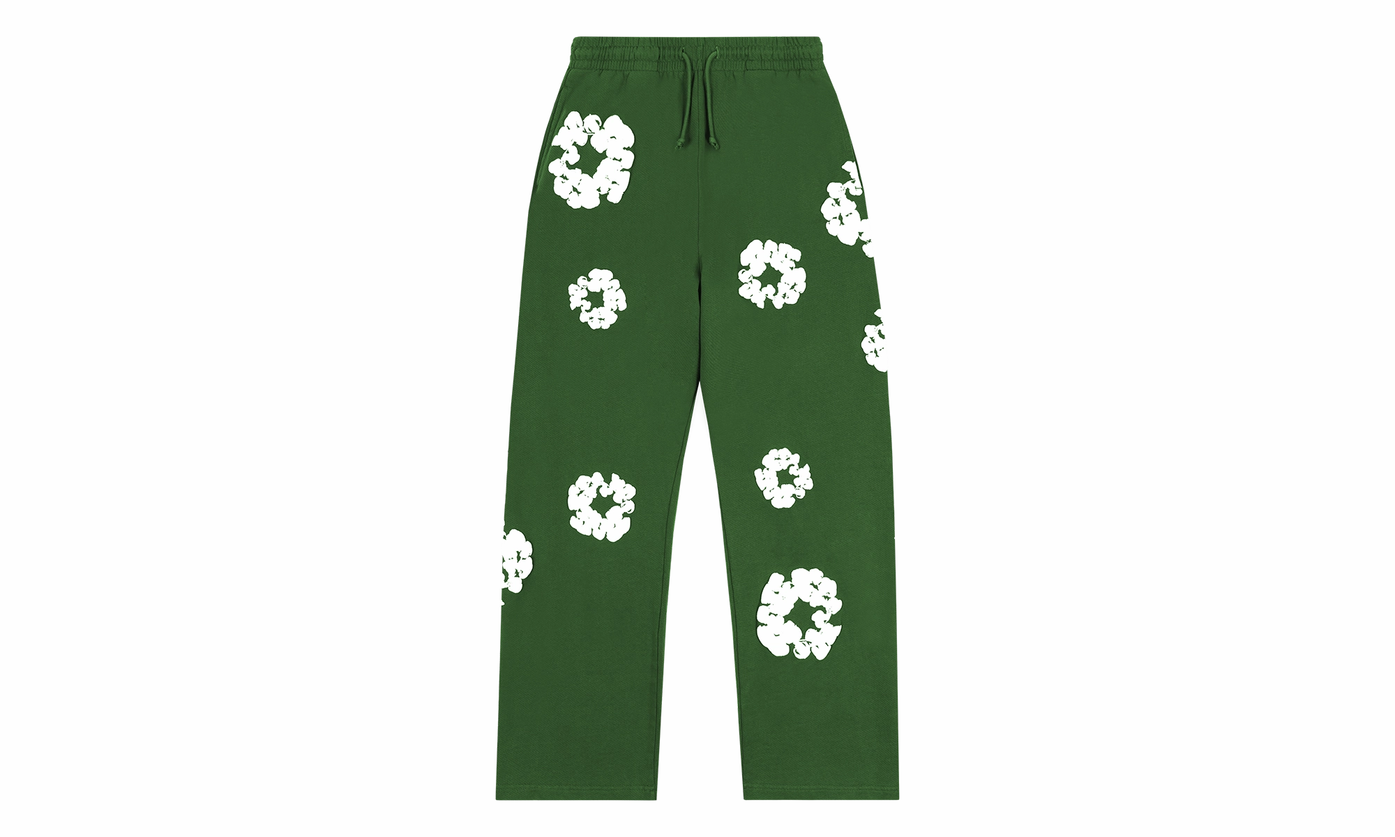 Cotton Wreath Baggy Sweatpants "Green"