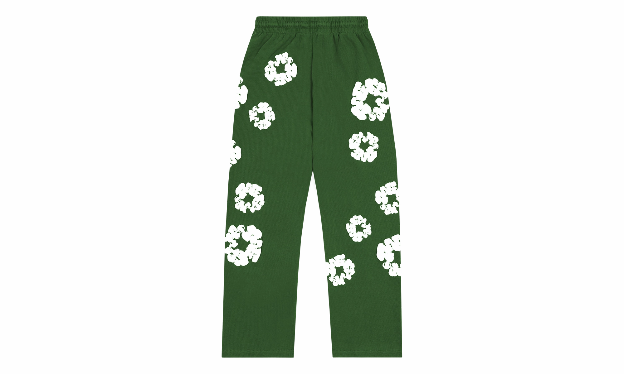Cotton Wreath Baggy Sweatpants "Green"