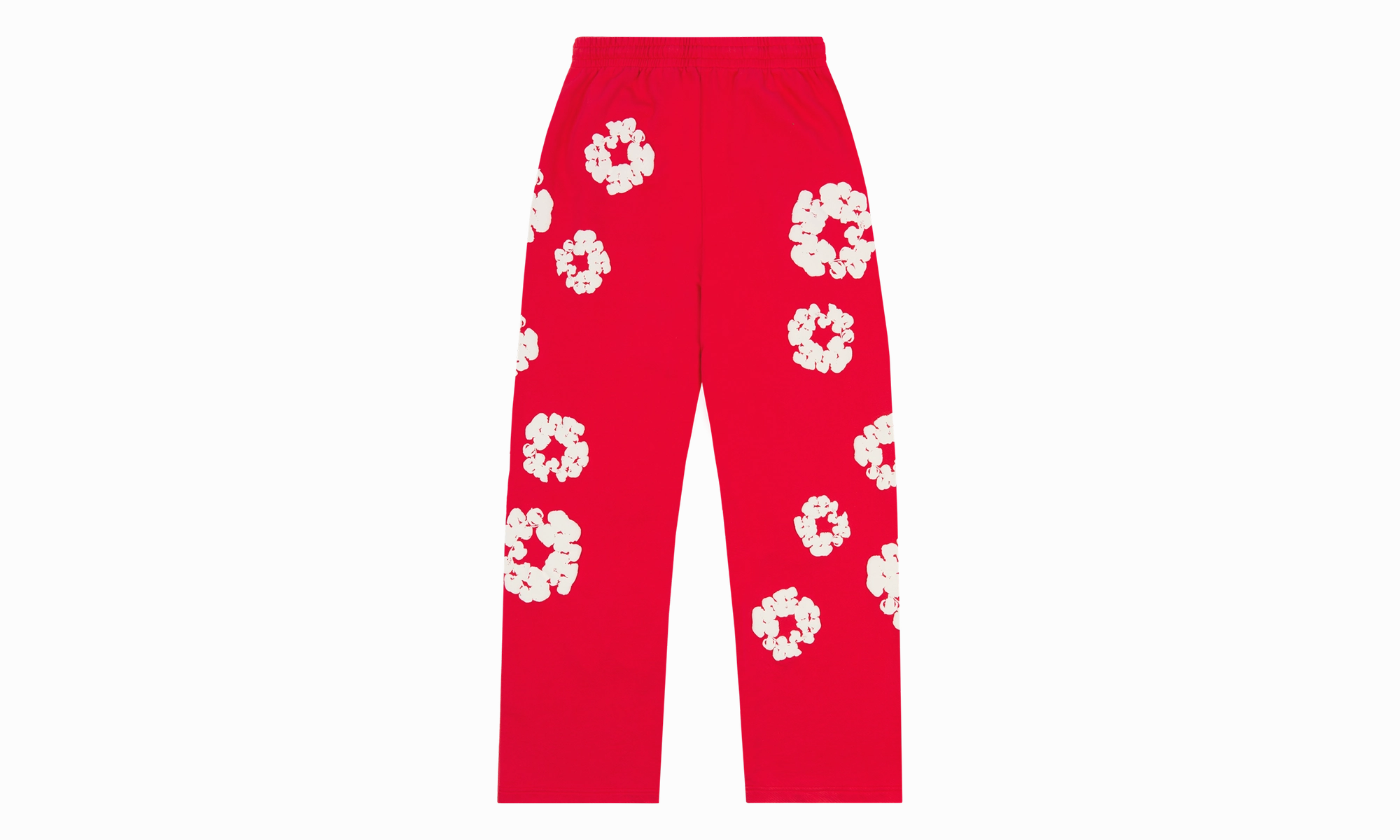 Cotton Wreath Baggy Sweatpants "Red"