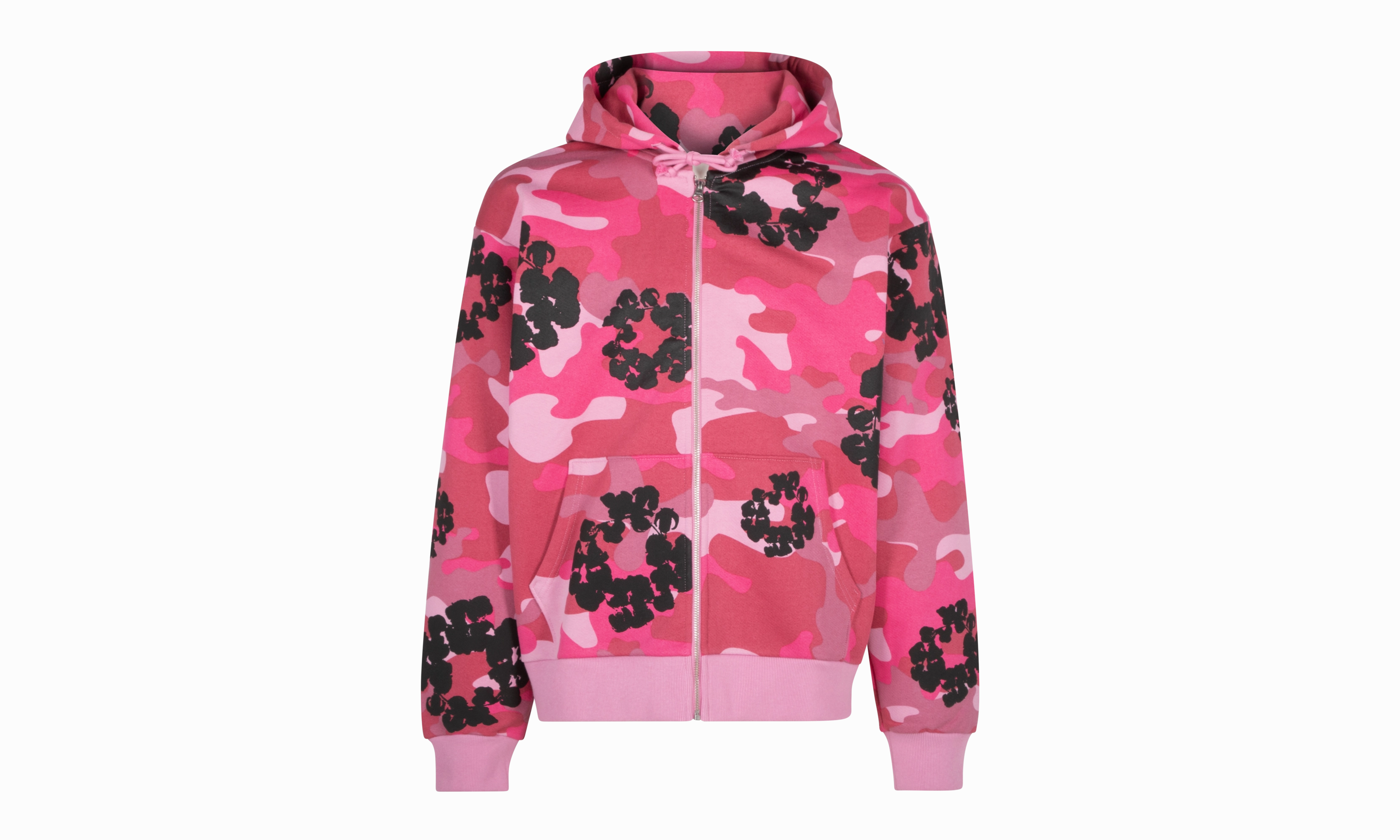 Cotton Wreath Hoodie "Pink Camo"