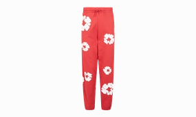 Cotton Wreath Sweatpants "Red"