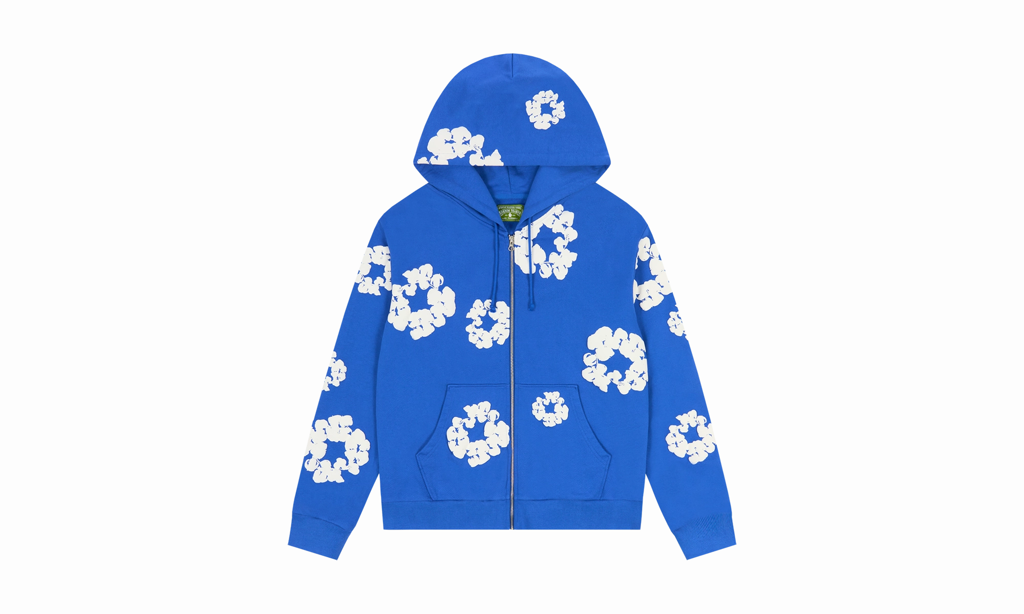 Cotton Wreath Zip Hoodie Blue "Blue"