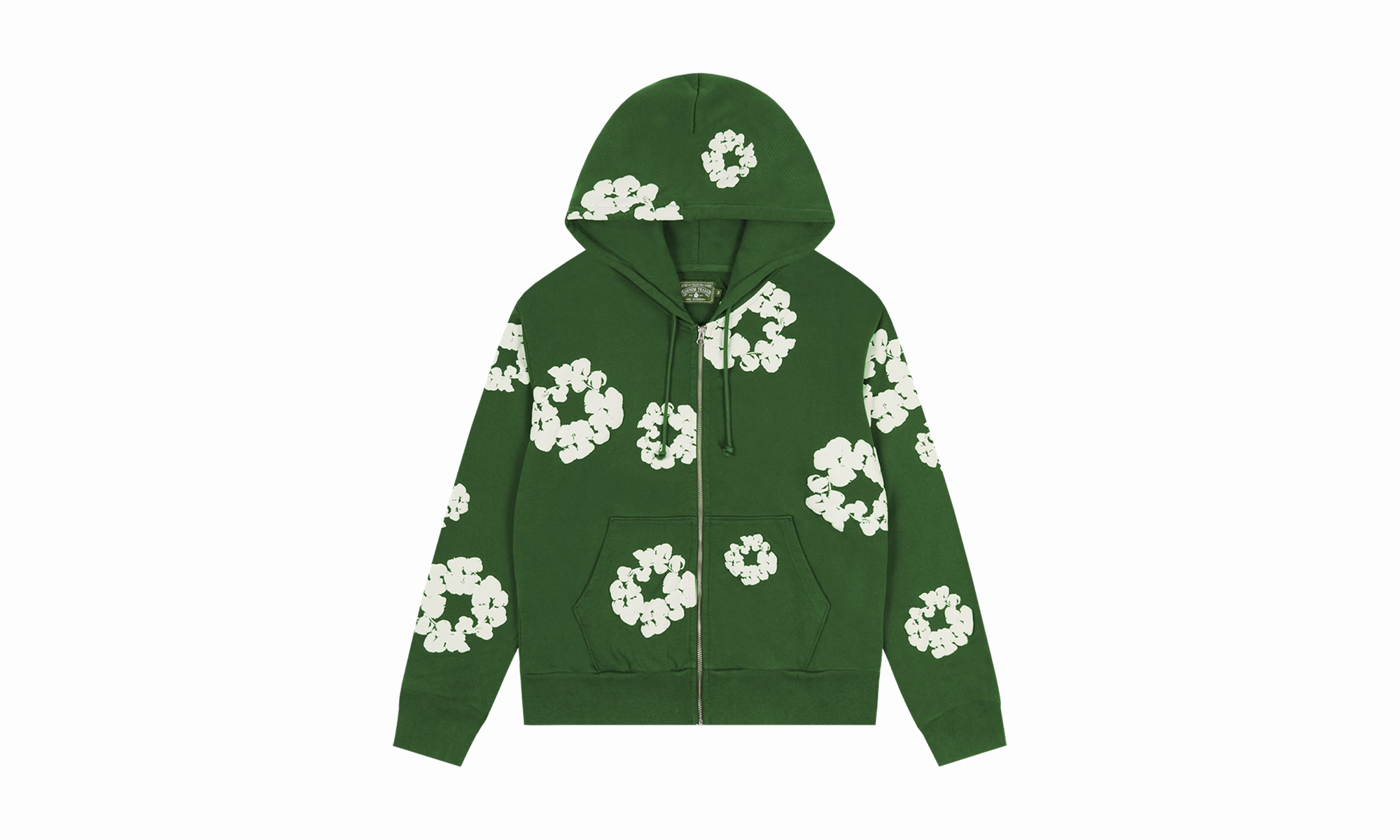 Cotton Wreath Zip Hoodie Green "Green"