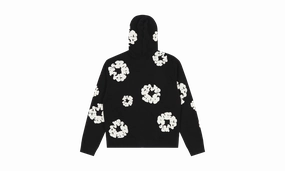 Cotton Wreath Zip Hoodie "Black"