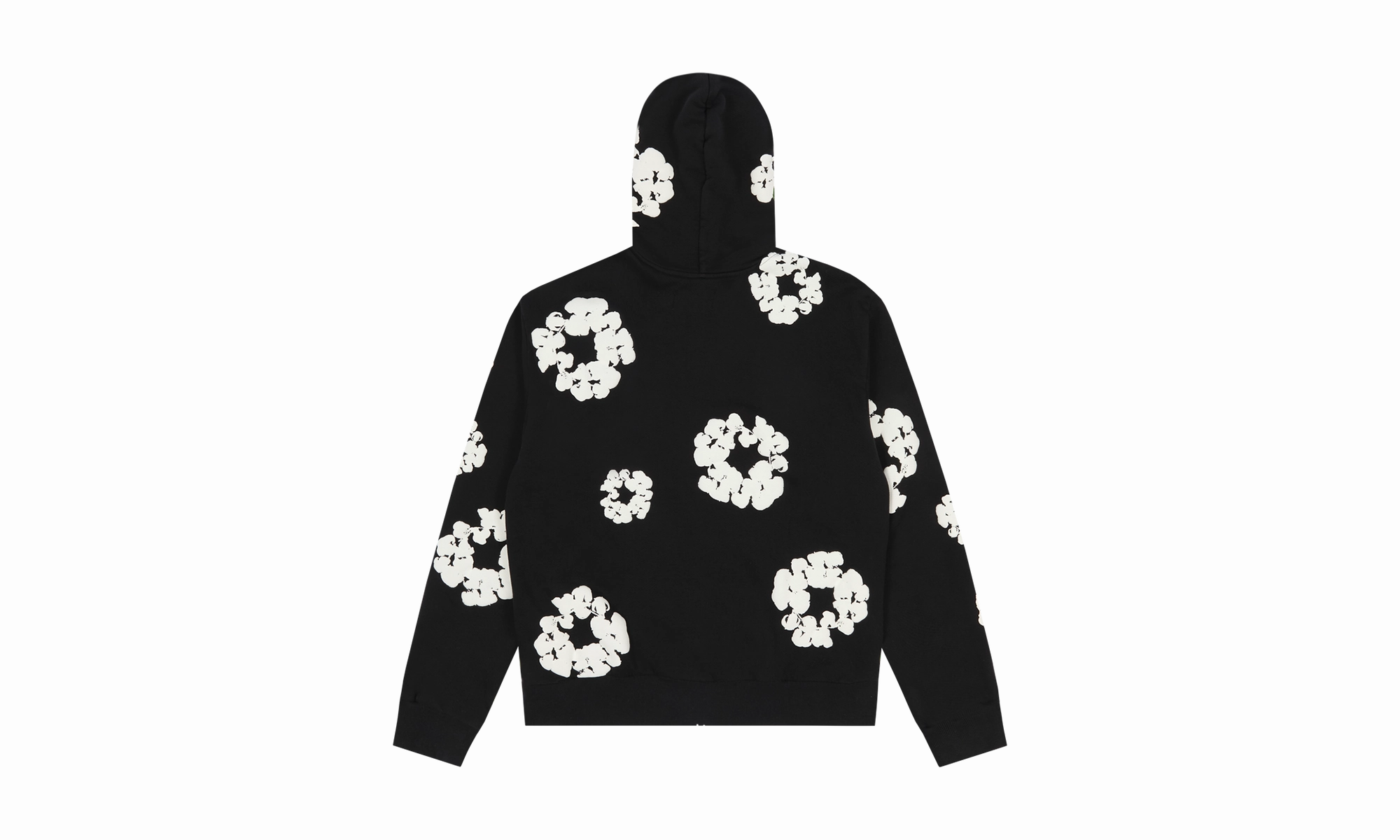 Cotton Wreath Zip Hoodie "Black"