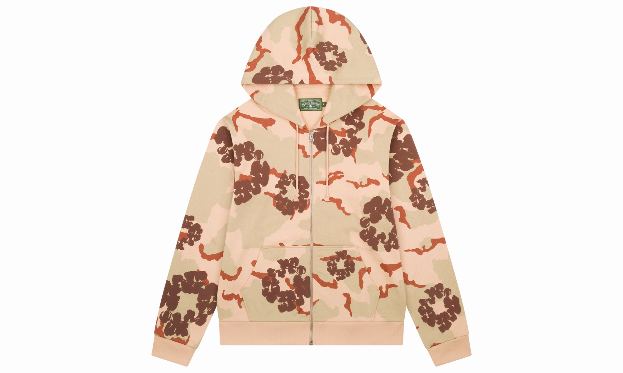Cotton Wreath Zip Hoodie Tan "Tan Camo"