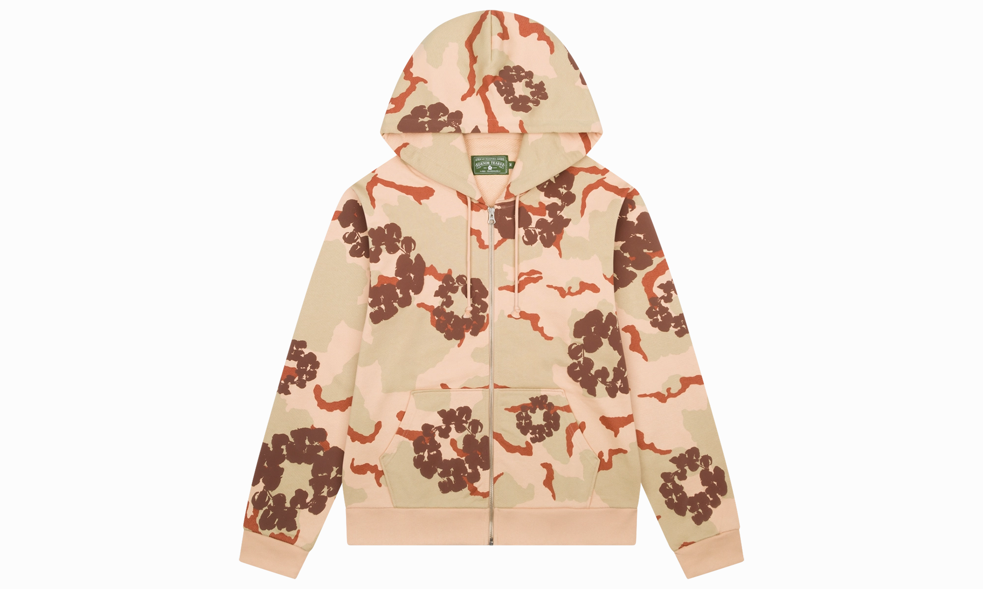 Cotton Wreath Zip Hoodie Tan "Tan Camo"