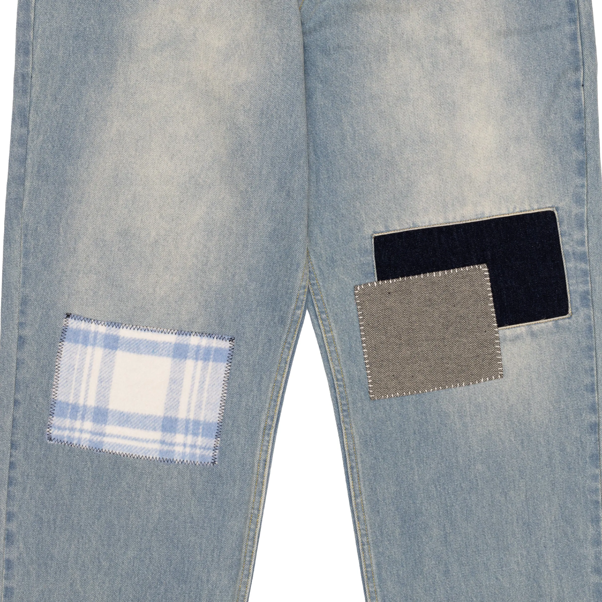 COUNTRY PATCHED DENIM JEAN - WASHED BLUE CompactWeave