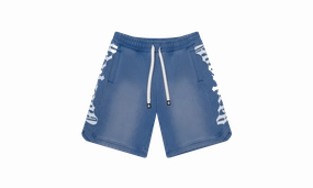 NoSlipWaistband CourtSide Shorts "Blue Sun-Fade"