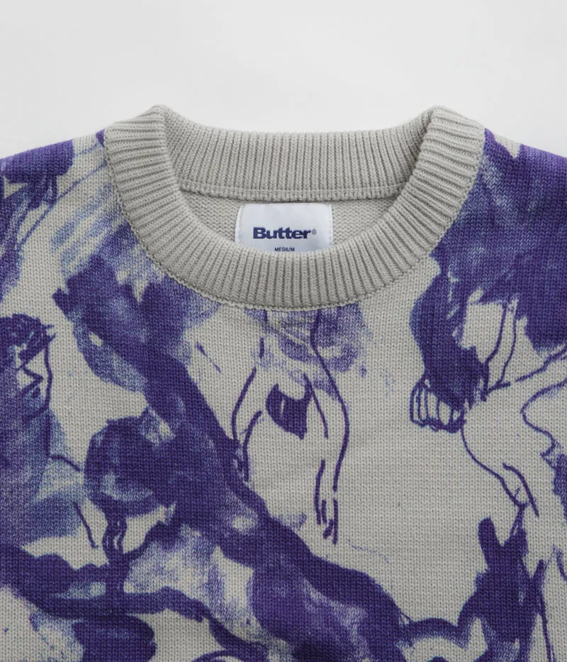 One-of-a-kind Butter Goods Davide Knit Sweatshirt - Grey