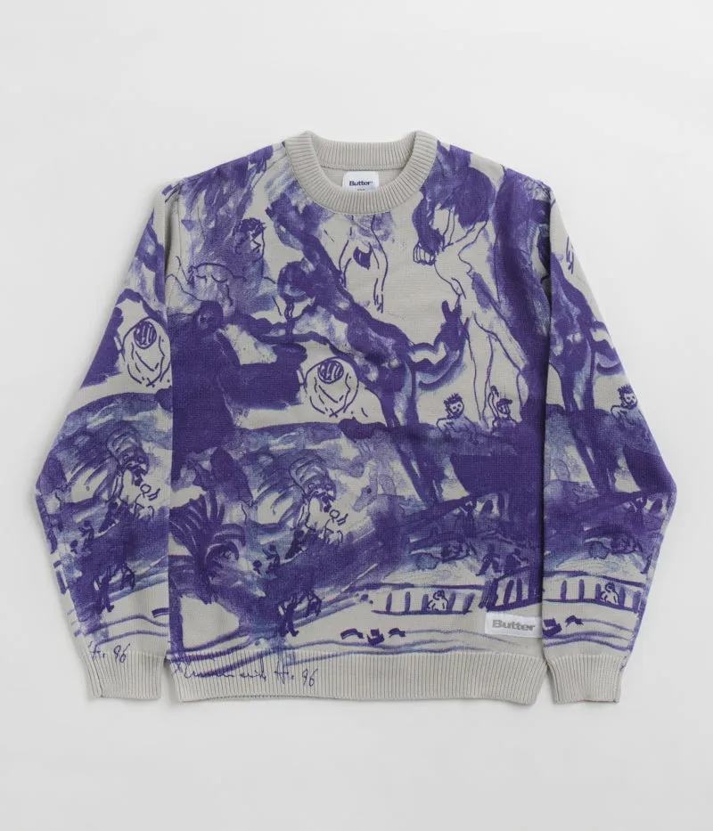 Butter Goods Davide Knit Sweatshirt - Grey Hiking wear Outdoor Active