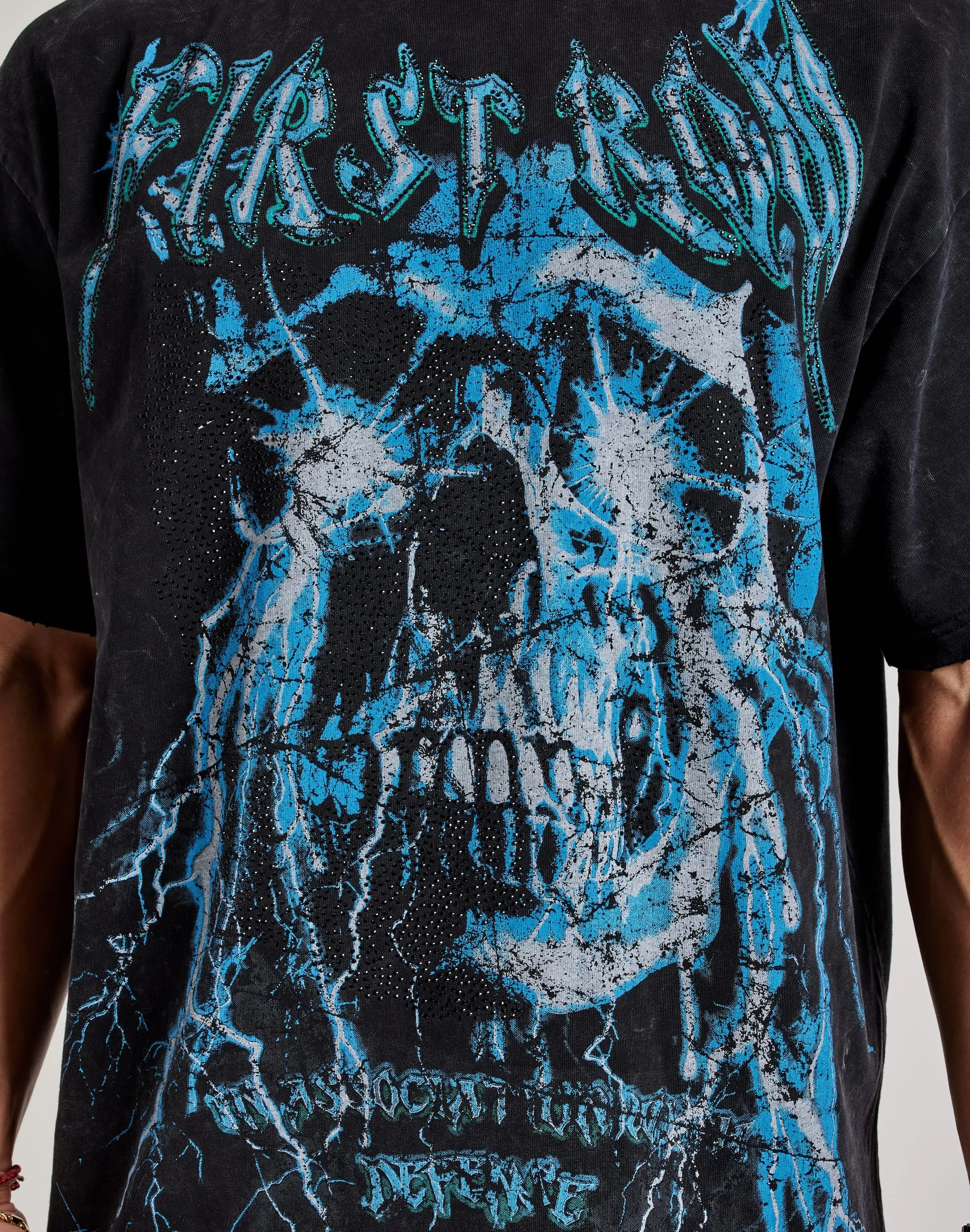 First Row Defense Department Rhinestone Tee Nature Glow