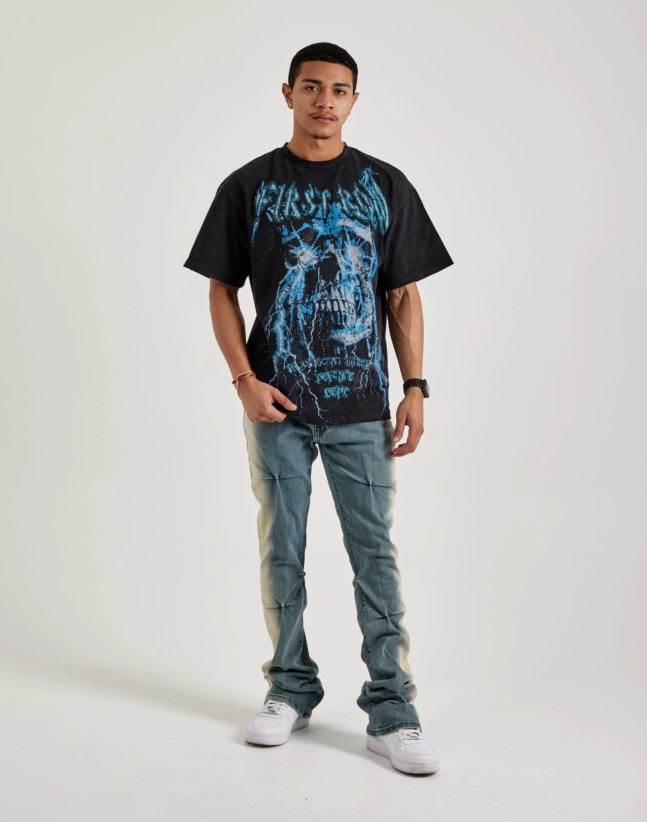 First Row Defense Department Rhinestone Tee WrinkleResistant Fabric