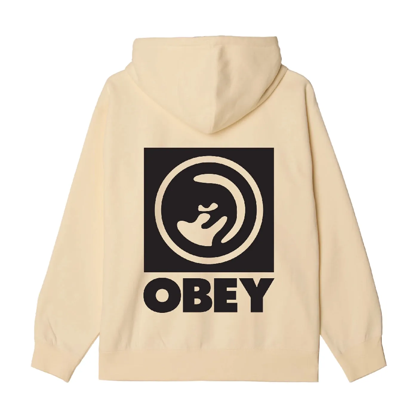 Microfiber Interior Obey Bold Eye Hoodie - Unbleached