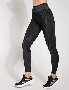 Knitted Training 7/8 Leggings - Black/Grey Six anti slip grip