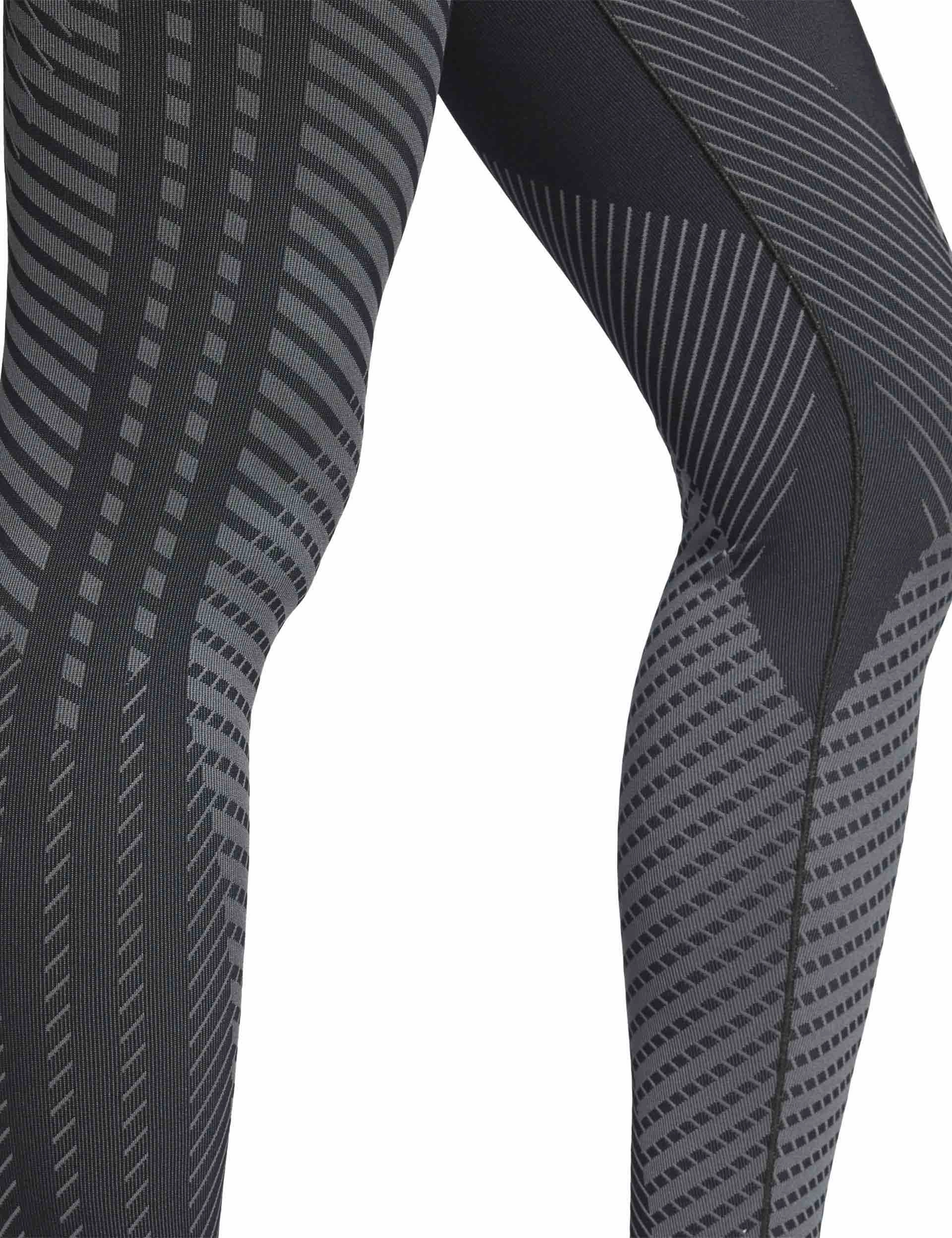 Chafe Resistant Tactile Comfort Knitted Training 7/8 Leggings - Black/Grey Six