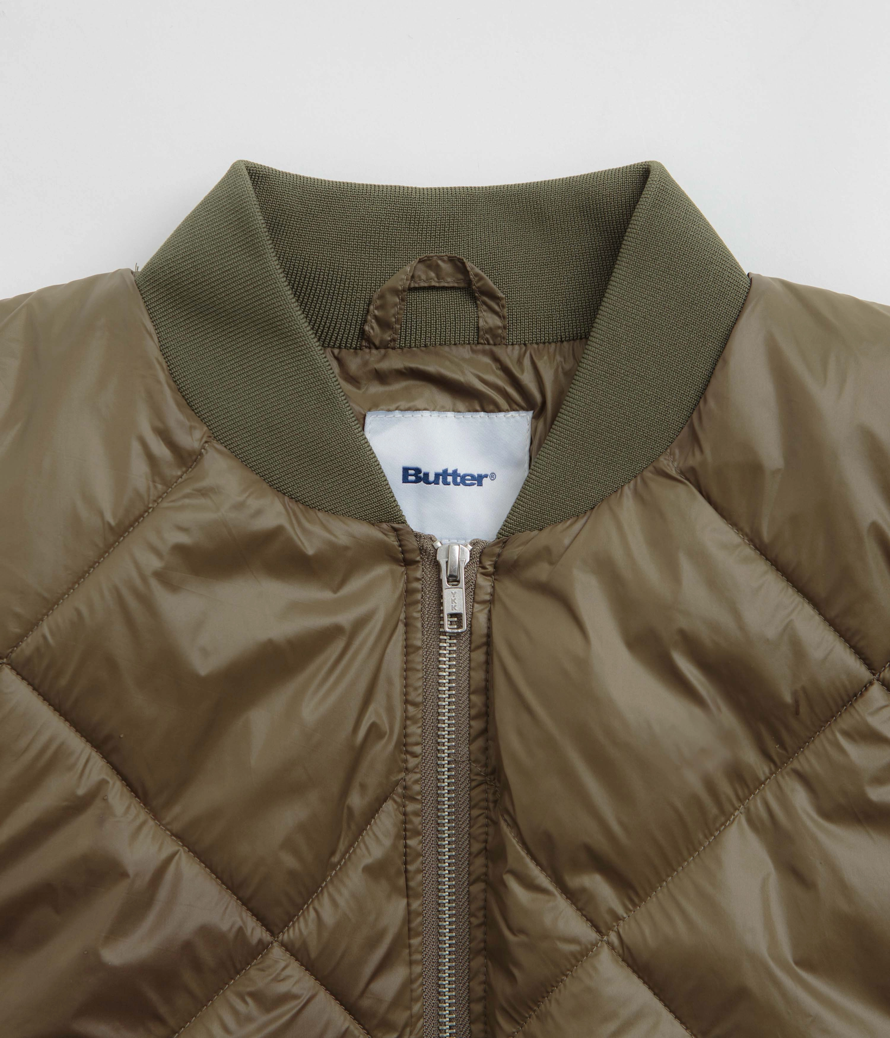 Anti Slip Collar Butter Goods Temperature Bomber Jacket - Army