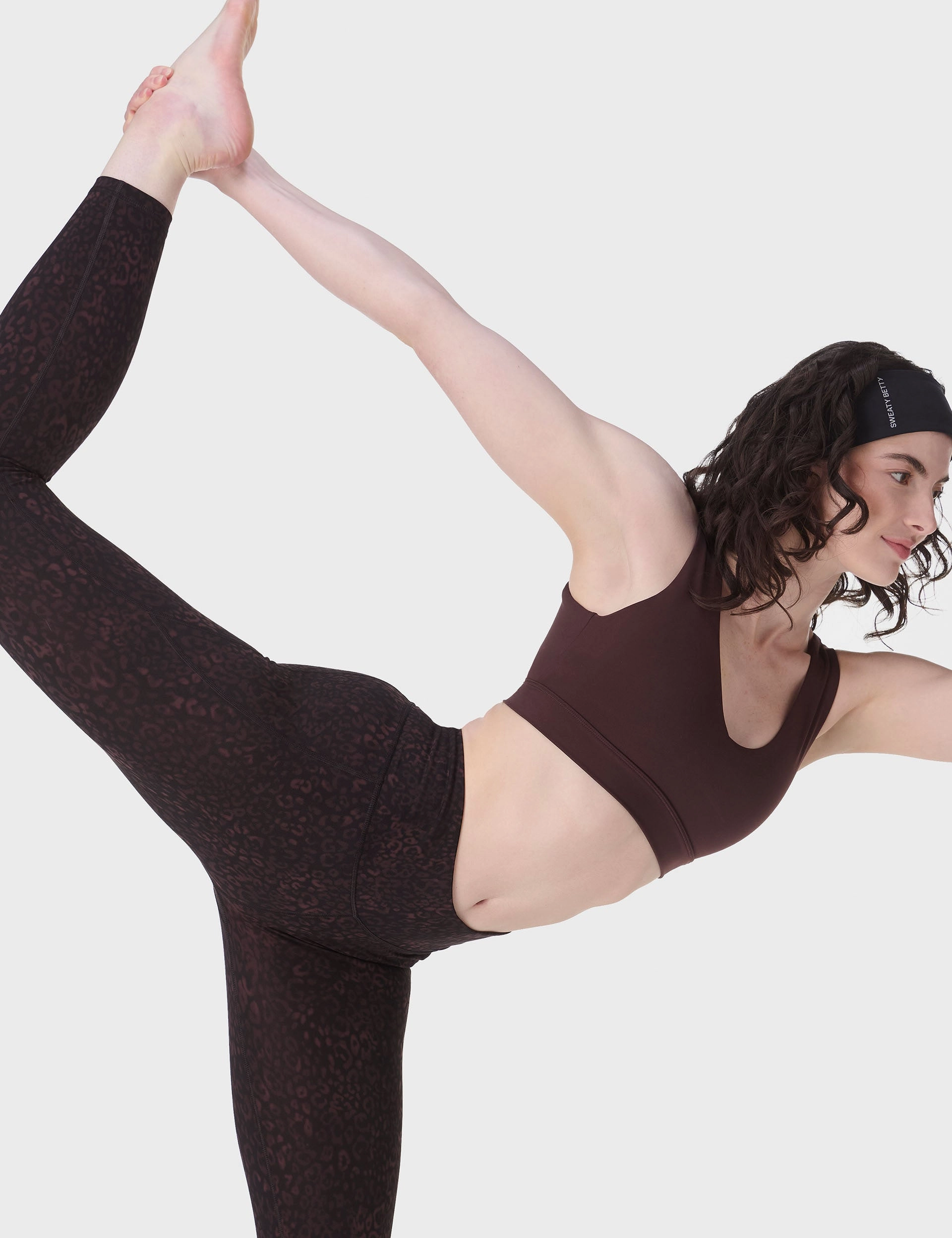 High Stretch Ultimate Studio 7/8 Leggings - Brown Panther Print