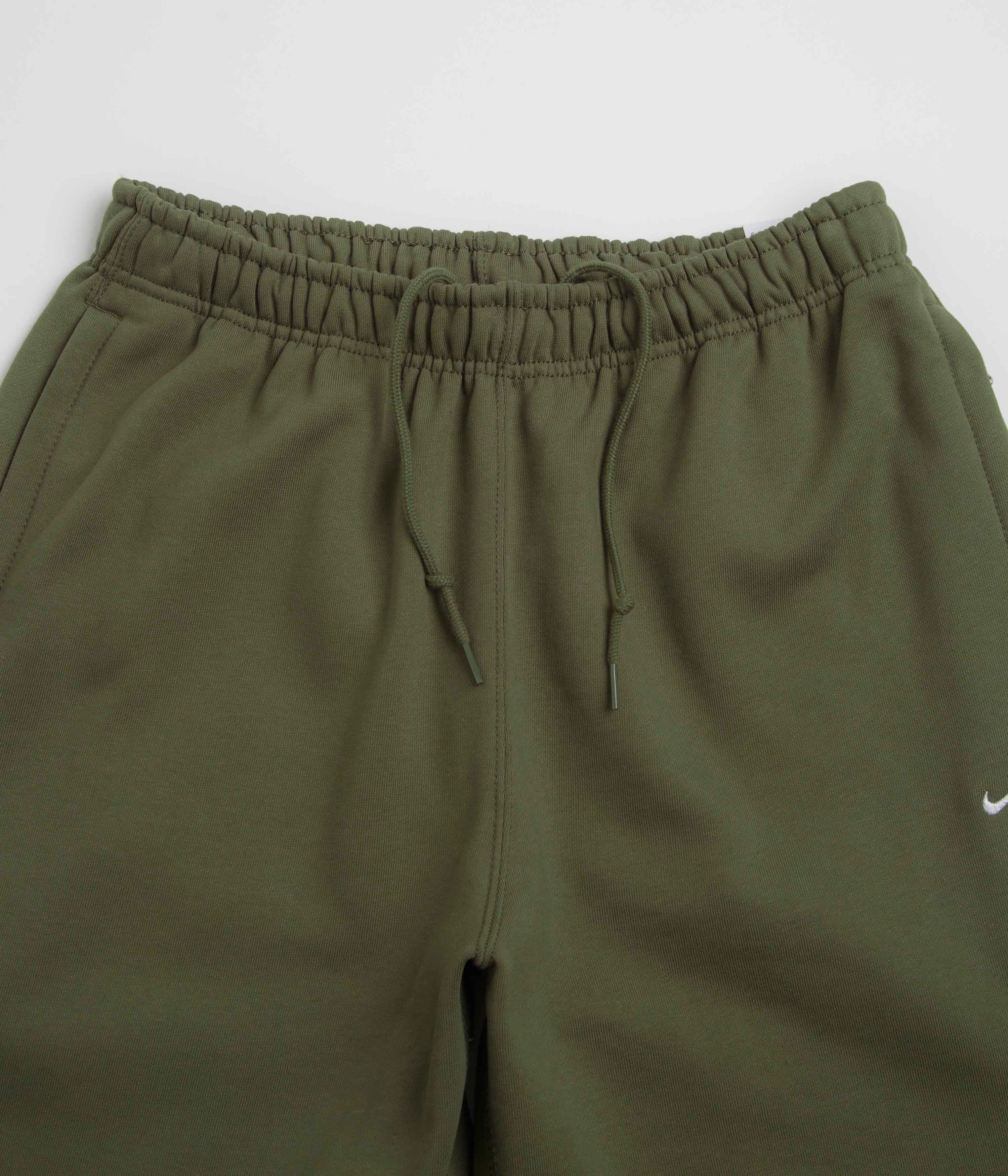 Abrasion Resistant Material Smart Style Nike Solo Swoosh Cuffed Sweatpants - Medium Olive / Medium Olive / White