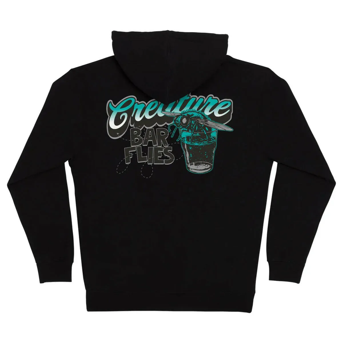 Street Look Recycled Polyester Creature - Barfly Zip Hoodie Black