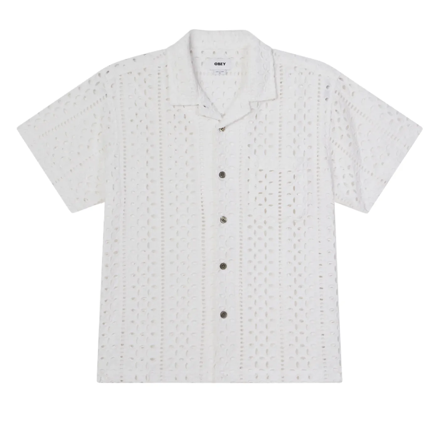 Obey Ayers Woven S/S Shirt - White Smooth Texture Odor Resistant