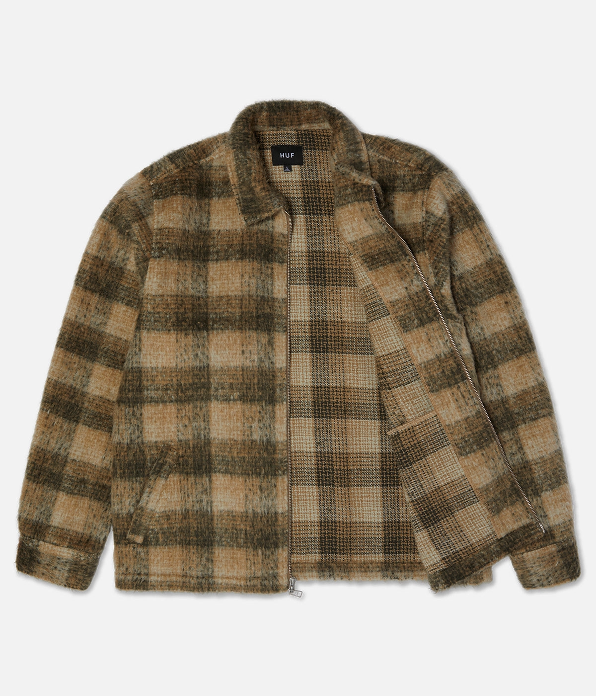 Canvas Make Bonded Closure Mechanism Huf Megablast Plaid Jacket
