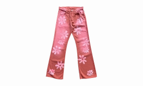 Fade Resistant Finish Smooth Feel Floral Studio Jeans "Terra Cotta"