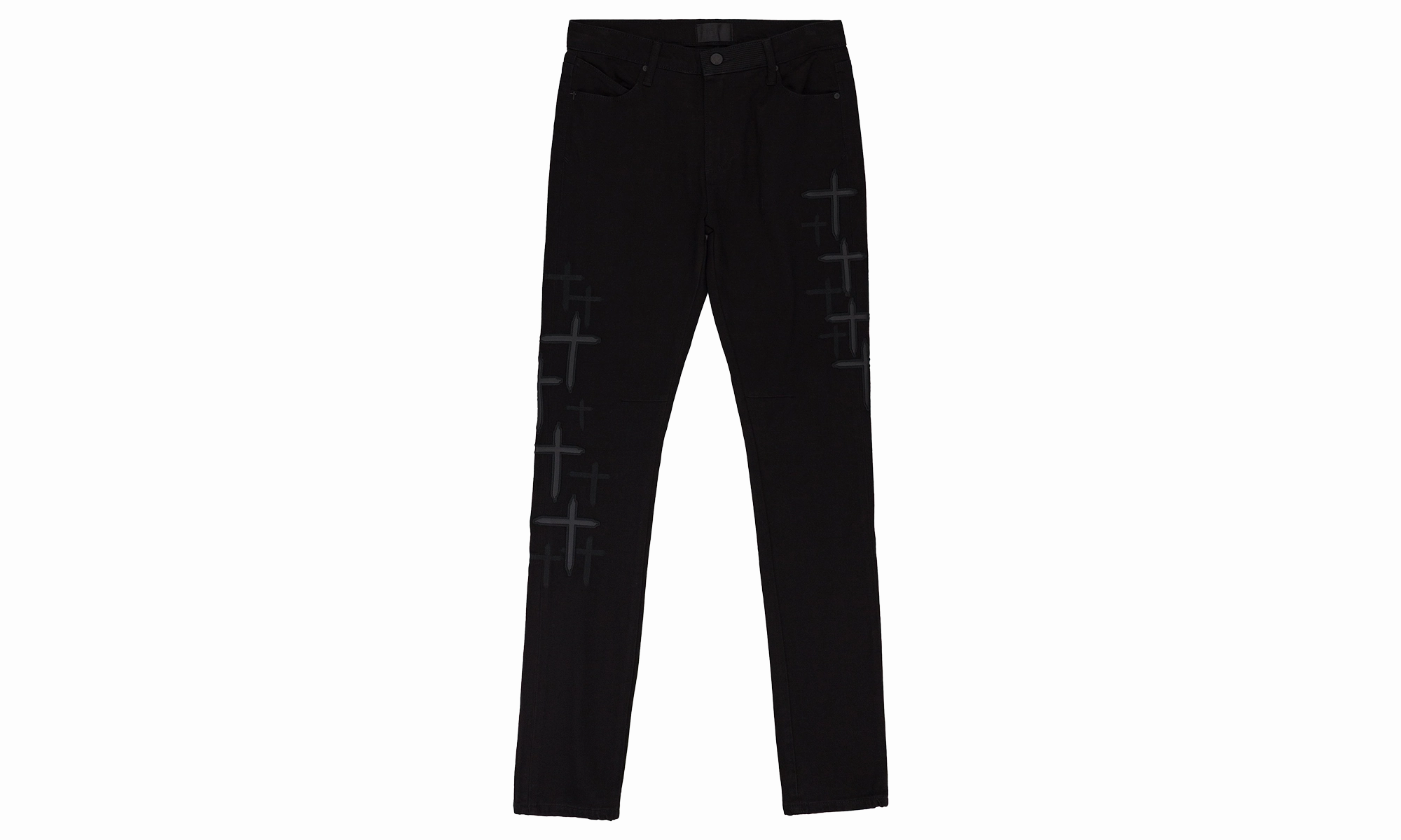 CROSS PATCHES SKINNY JEANS "Black" Night Out Rainy Day