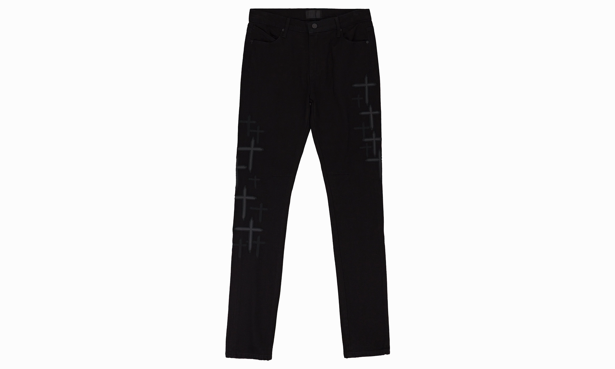 Easy Routine Textured Versatile Shopping Day CROSS PATCHES SKINNY JEANS "Black"