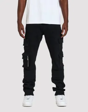 Chic Edge Crysp Denim Nelson Cargo Pants