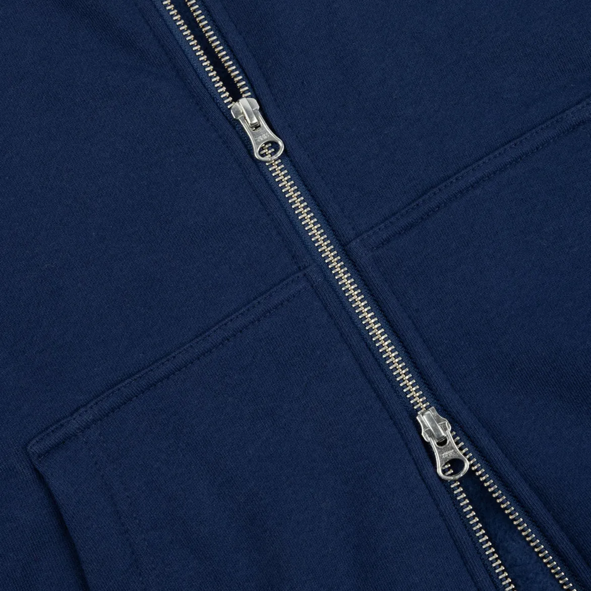 CURSIVE ZIP HOODIE - NAVY Quiet Core
