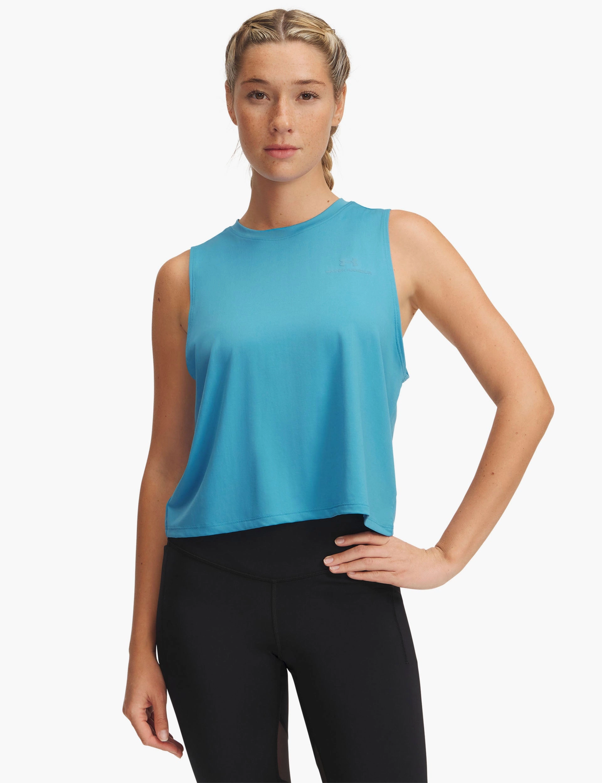 Low Maintenance Fabric Vanish Energy Crop Tank - Ether Blue