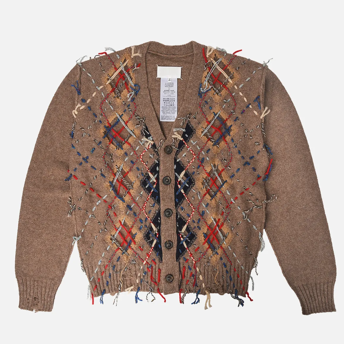 ErgonomicCut CUT-OUT ARGYLE CARDIGAN - WALNUT
