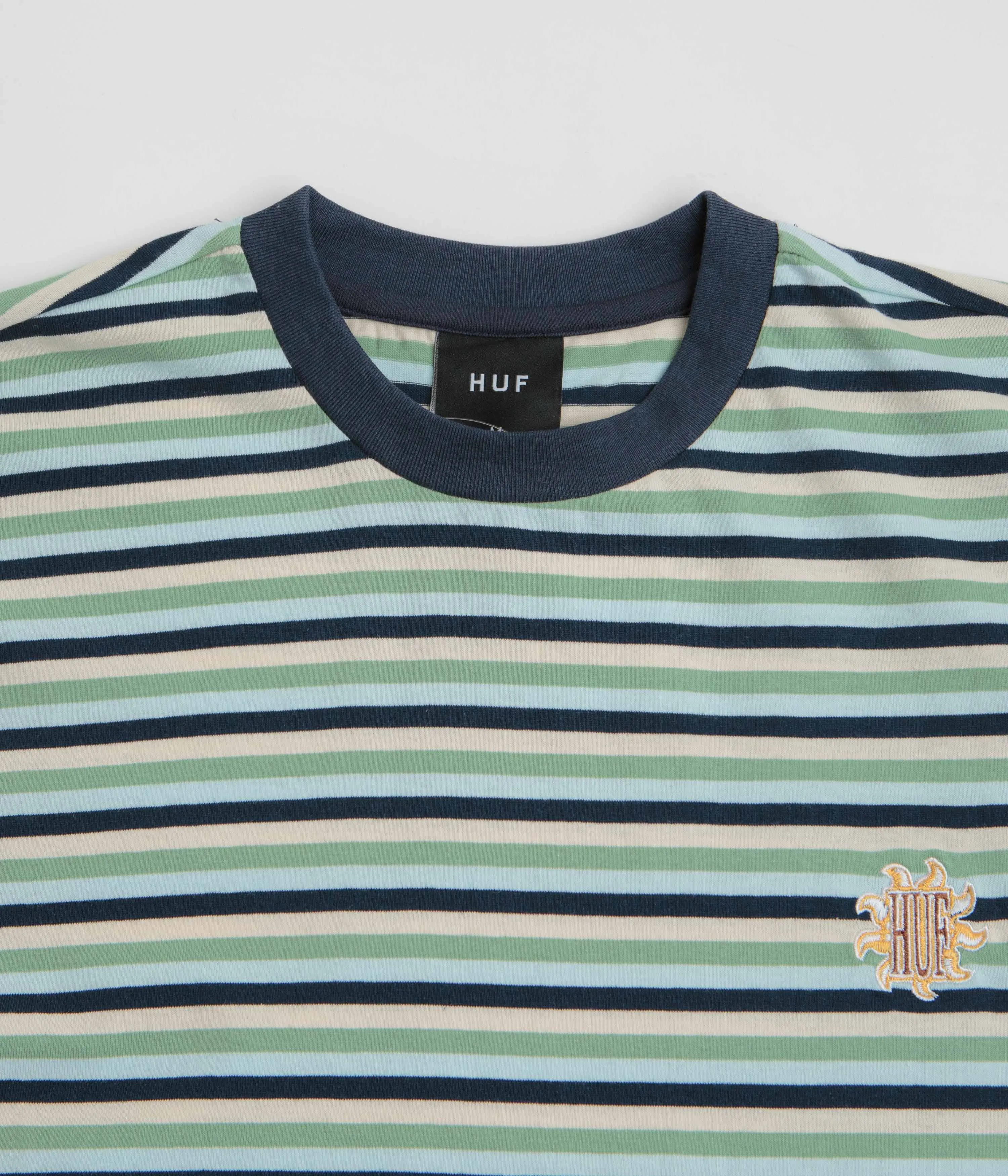 HUF Apollo Striped T-Shirt - Blue Quiet neighborhood
