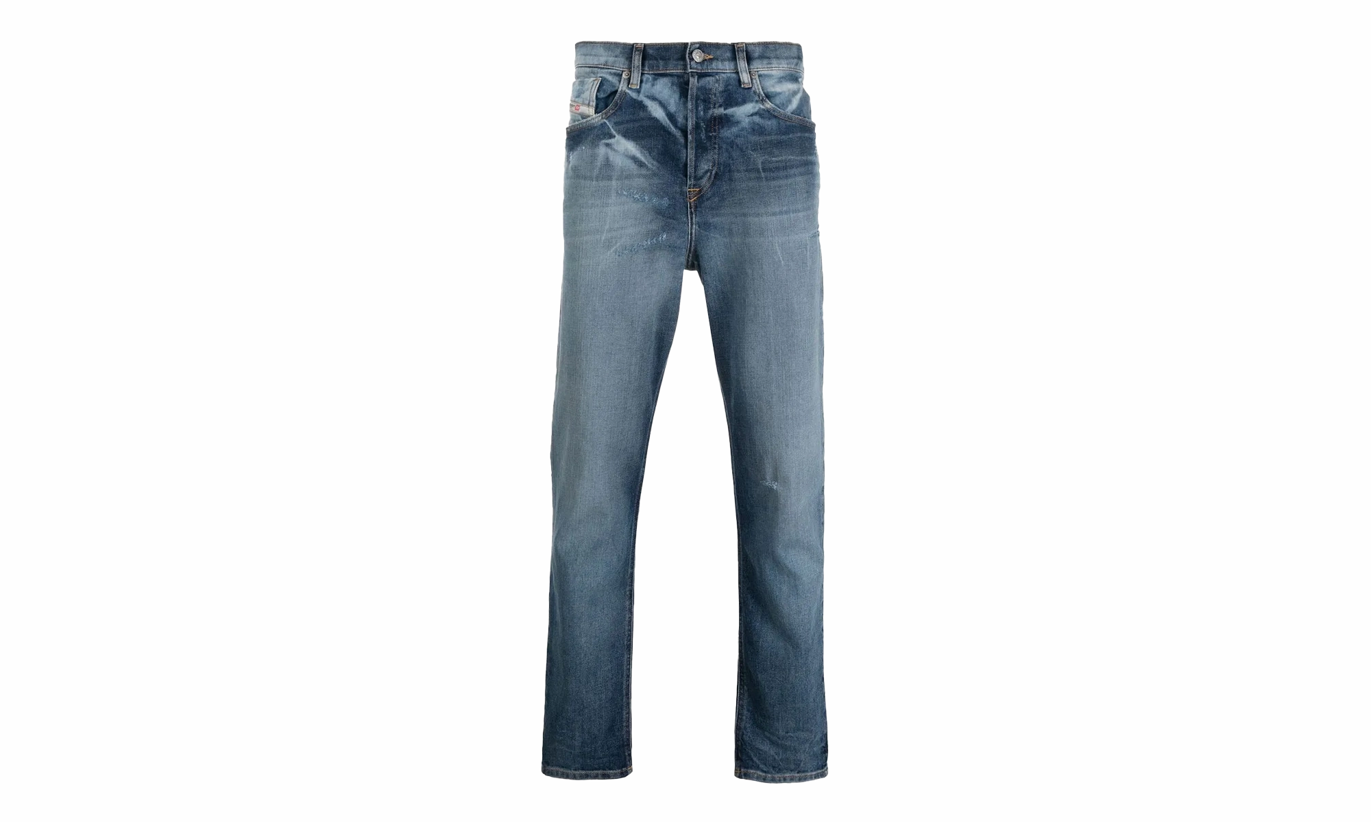 Fashion Lover Minimalist Heavyweight Denim D-Fining Stretch Tapered Fit Denim Jeans "Blue"