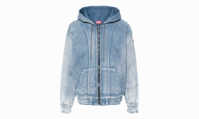 D-Gir-S Track Zip Denim Hoodie Hoodie "Blue"