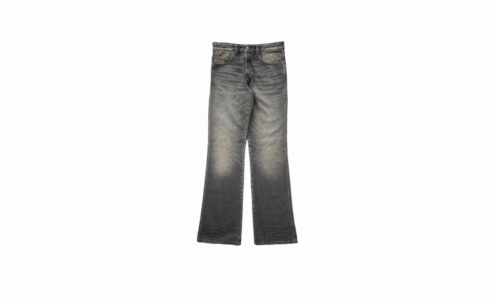 Sanded Seam Comfort D-Rise Wide Leg Denim Jeans "Black"