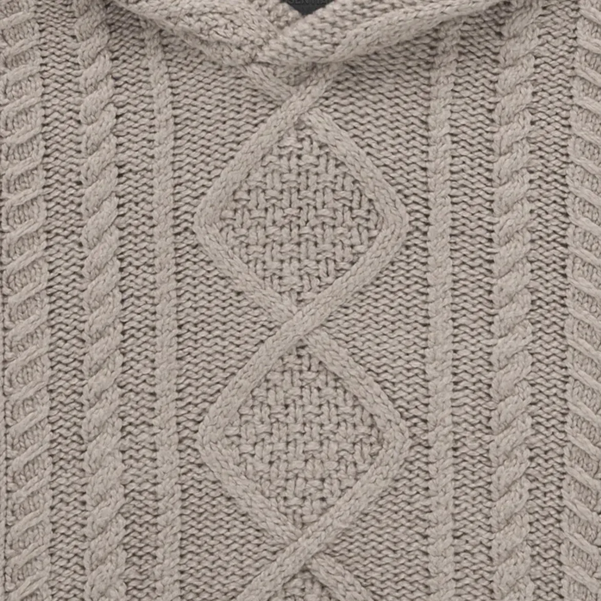 KIDS ESSENTIALS CABLE KNIT HOODIE - CORE HEATHER PillingResistant Vision Fit