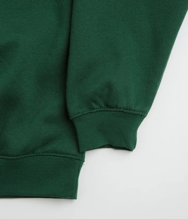 Trendy Poetic Collective Heavy Polo Sweatshirt - Bottle Green