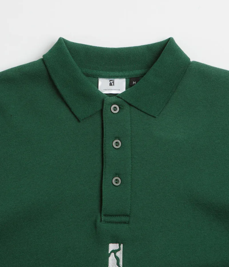 product family bonding Poetic Collective Heavy Polo Sweatshirt - Bottle Green
