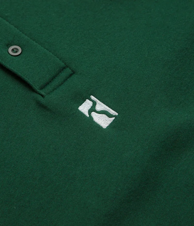 Poetic Collective Heavy Polo Sweatshirt - Bottle Green Travel Sporty comfortable for standing