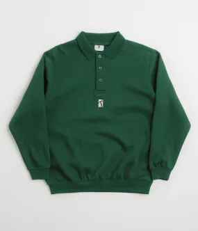 Plus Fit Warm Poetic Collective Heavy Polo Sweatshirt - Bottle Green