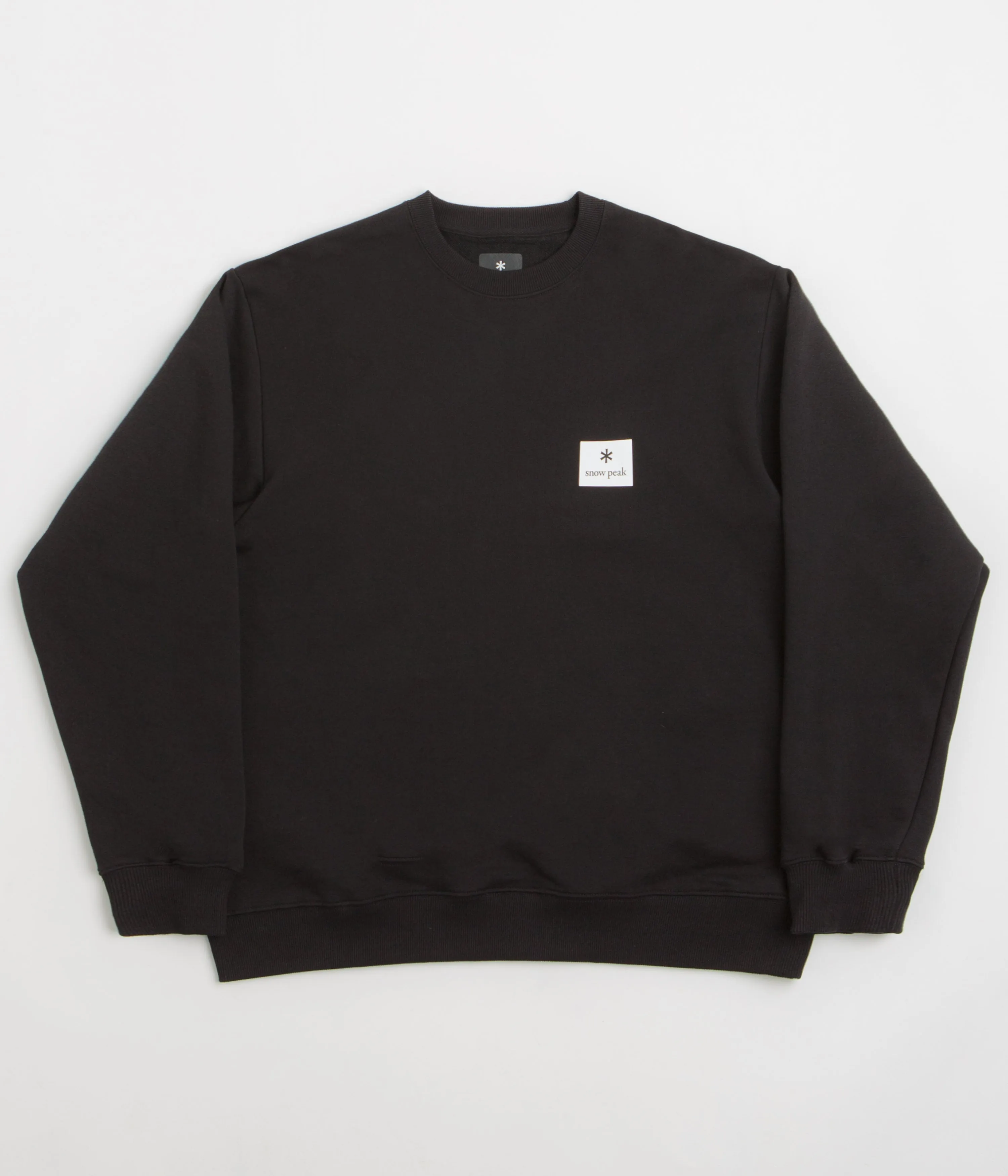 Layer Minimal Street Active Snow Peak NSD Square Logo Sweatshirt - Black