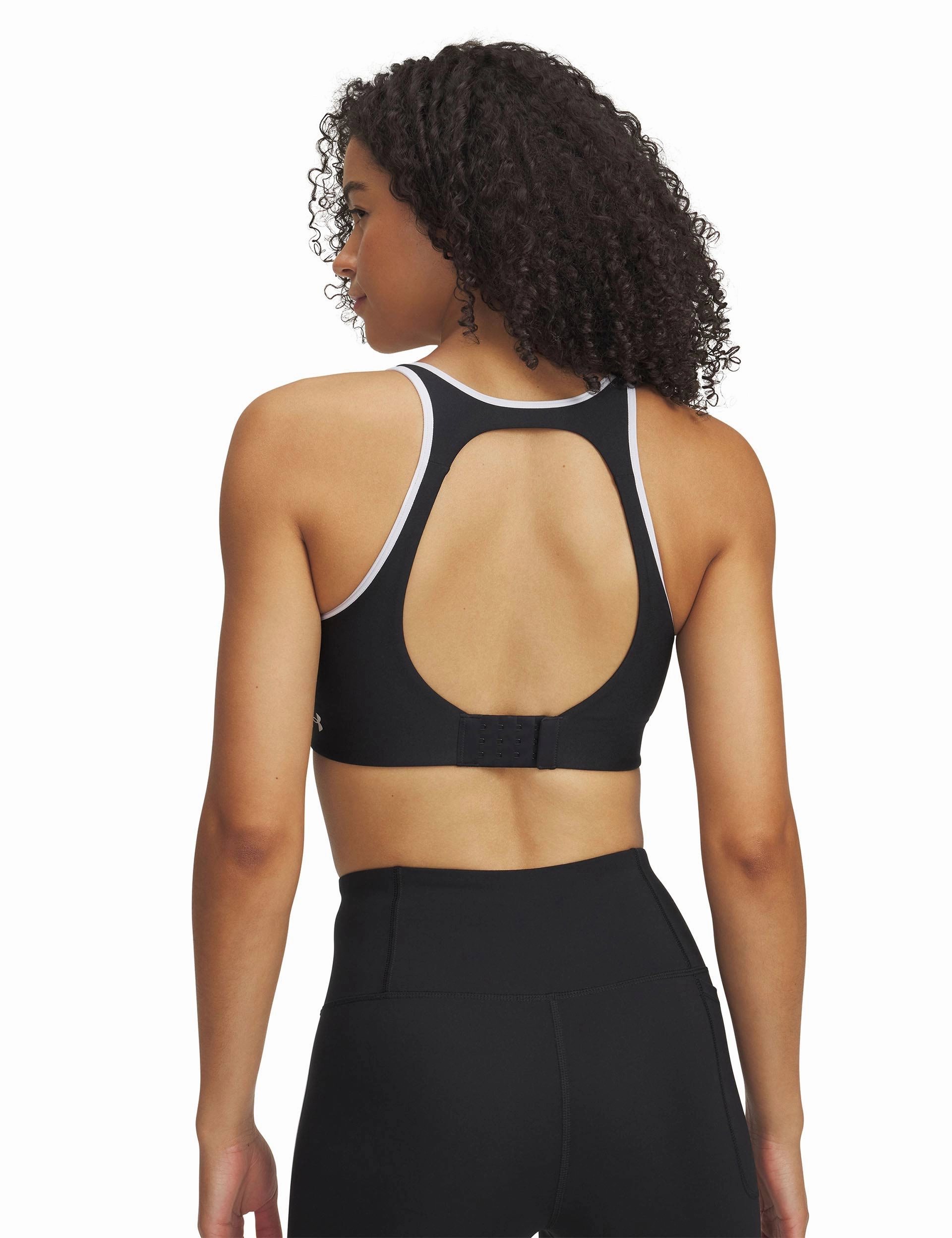 Infinity Mid Piped Sports Bra - Black/White Anti-chafe