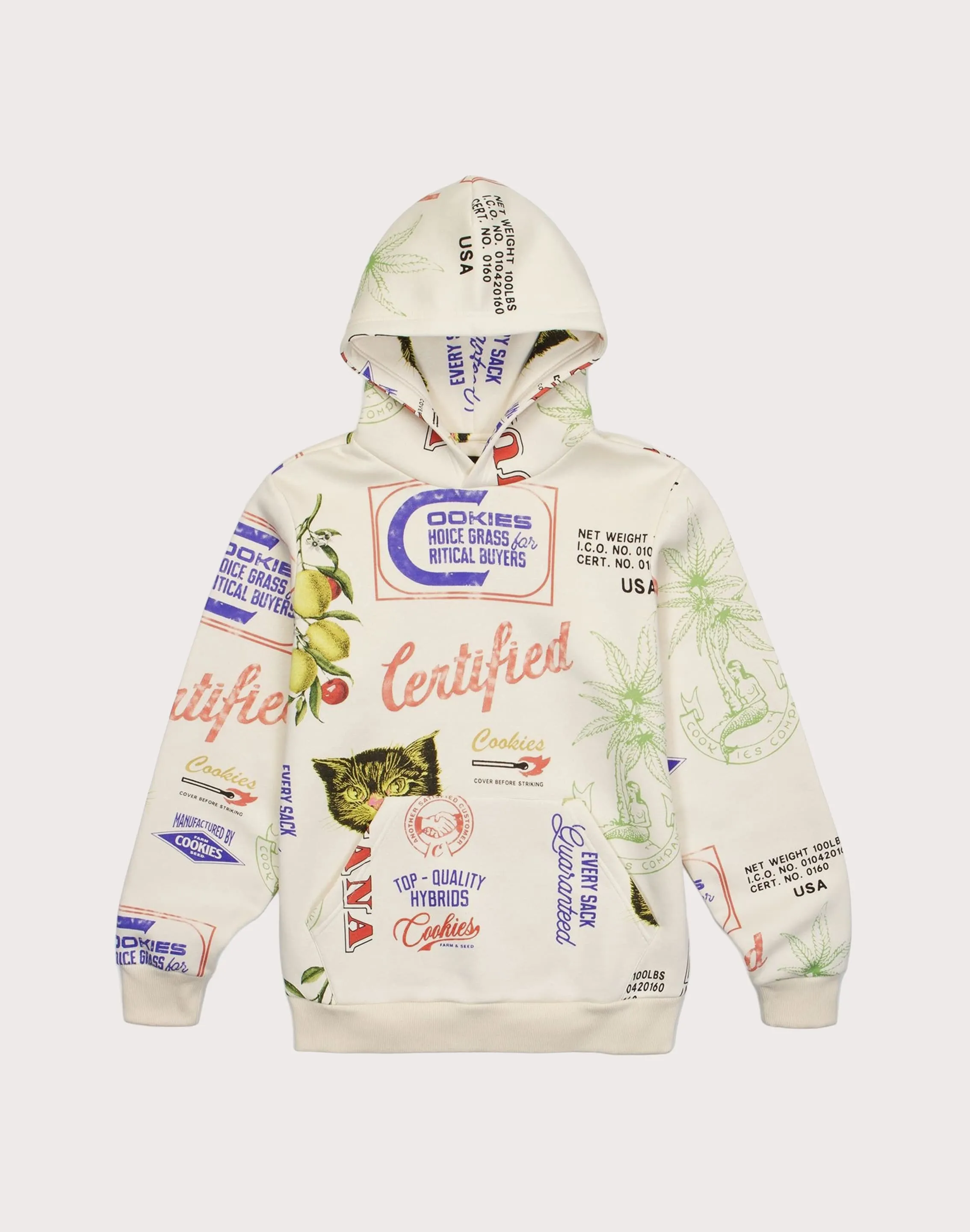 Street Edge SmoothGripFastenings Cookies Sf Cuban Link Printed Fleece Hoodie
