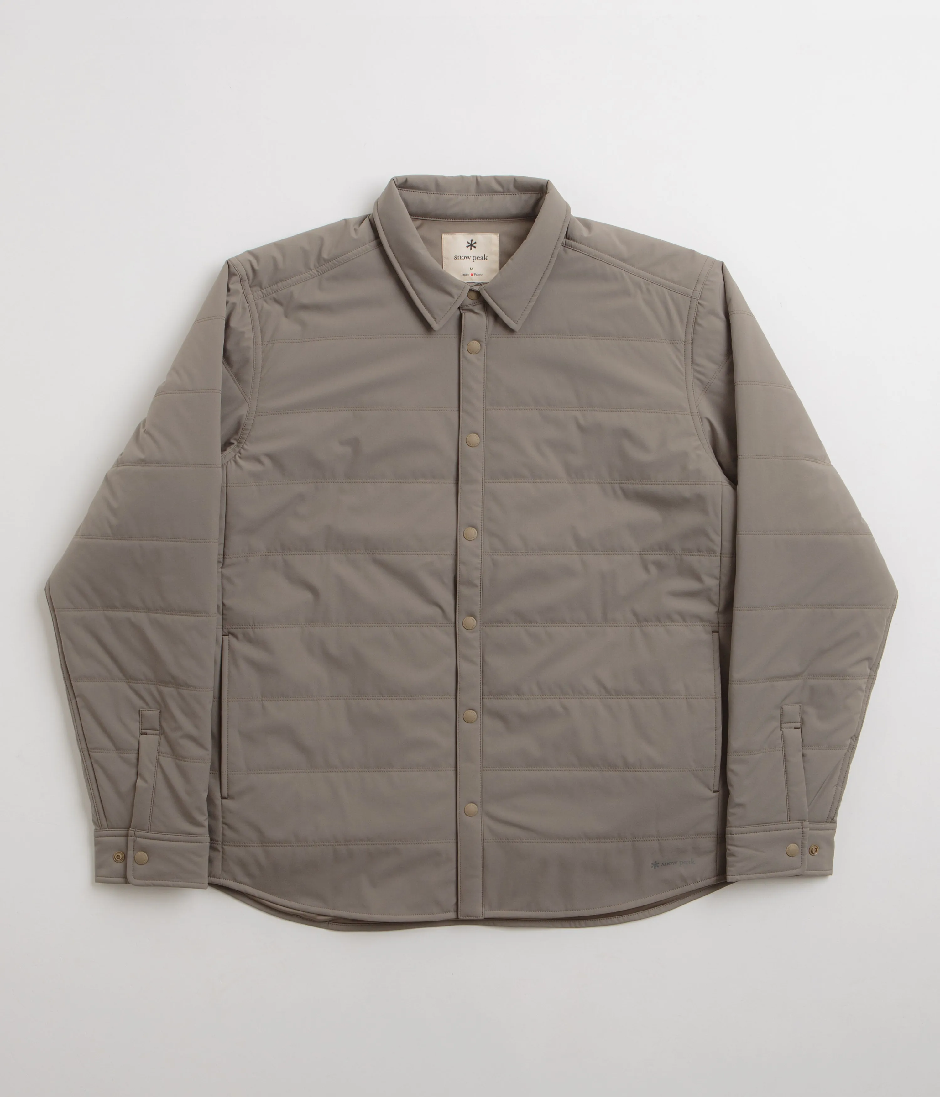 Snow Peak Flexible Insulated Shirt - Khaki Static Dissipating Fiber Ergonomic Back Panel