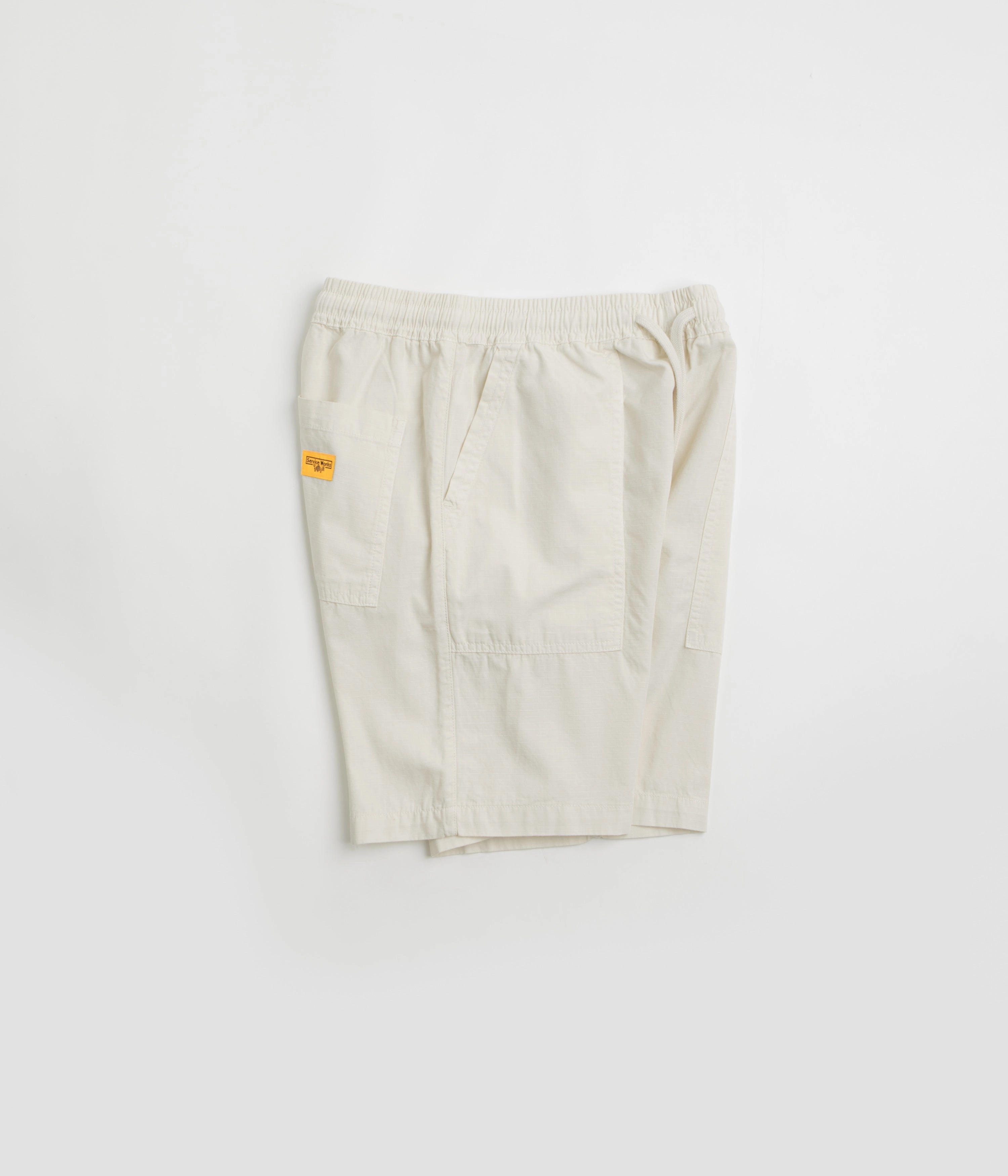 Moisture Management Lining Double Layered Reinforcement Service Works Ripstop Chef Shorts - Bone