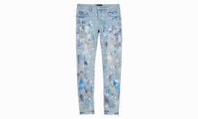 Paint Over Jacquard Monogram Jeans Soft Stretch Artist Vibe Comfy