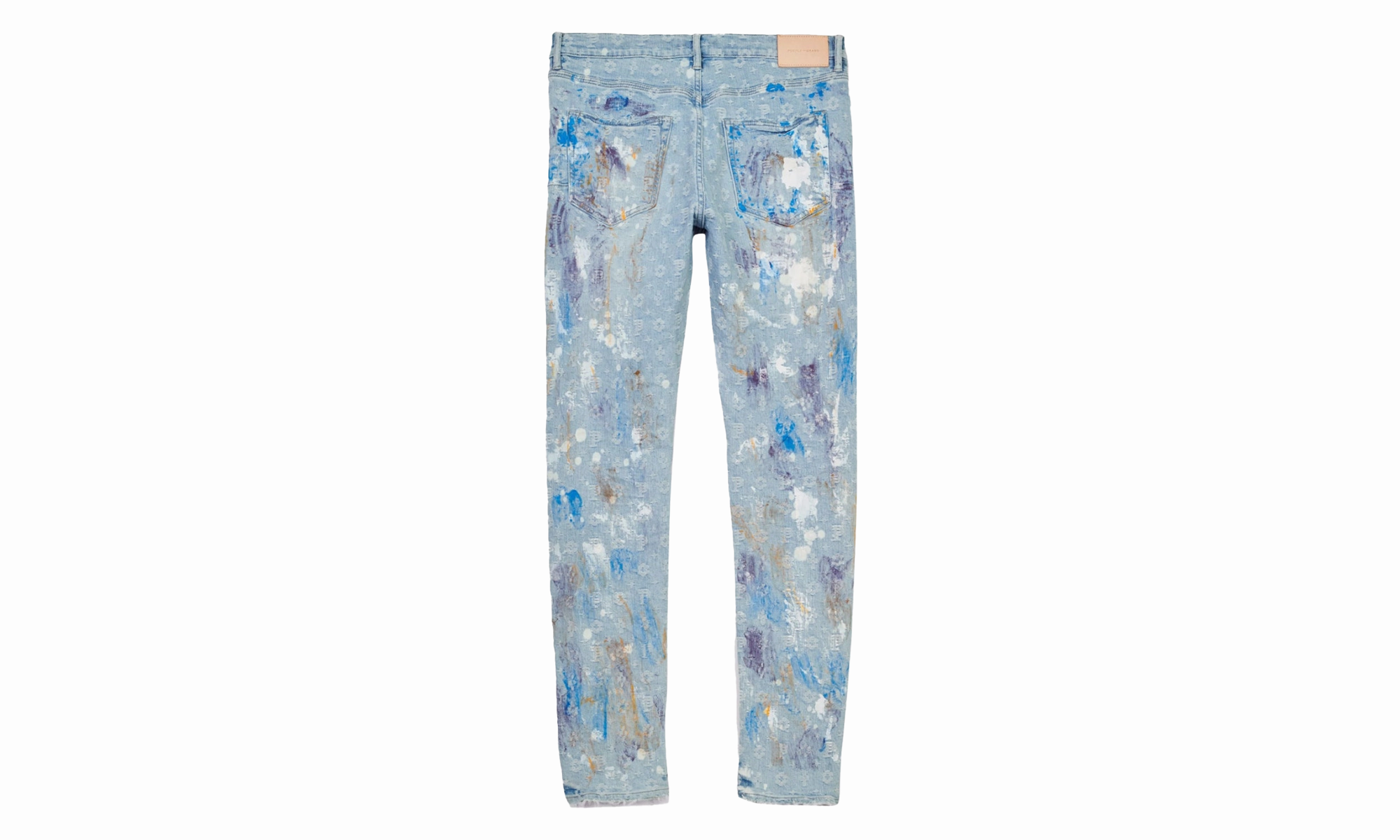 Weekend Warrior Luxury Athlete Fit Layer Staple Paint Over Jacquard Monogram Jeans